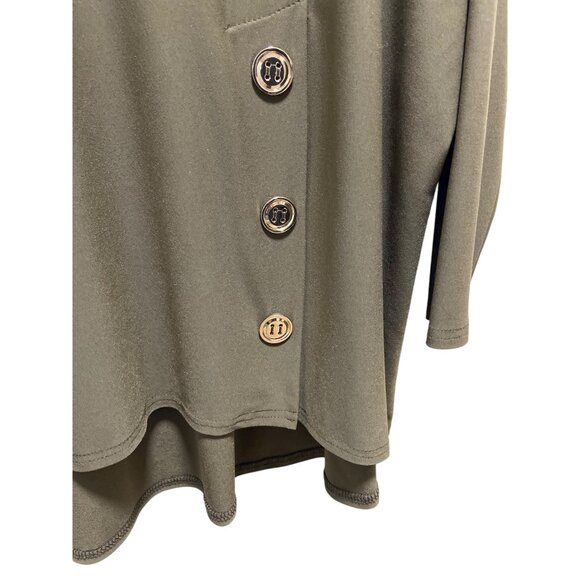 Joseph Ribkoff Swing Jersey Knit Blouse Safari Green Size 14 NWT - Picture 11 of 16